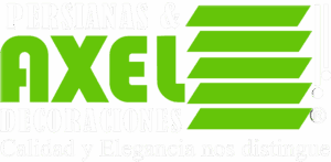 logo persianas axel blanco